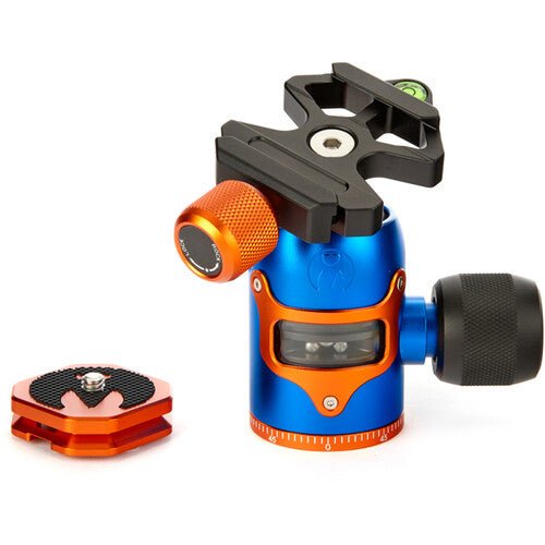 3 Legged Thing AirHed Vu Ballhead - Professional Camera Tripod Head with 360° Panoramic Rotation, Quick Release Plate & Bubble Level - Perfect for DSLR, Mirrorless & Video Cameras (Blue) - Ideal for Landscape, Travel & Outdoor Photography