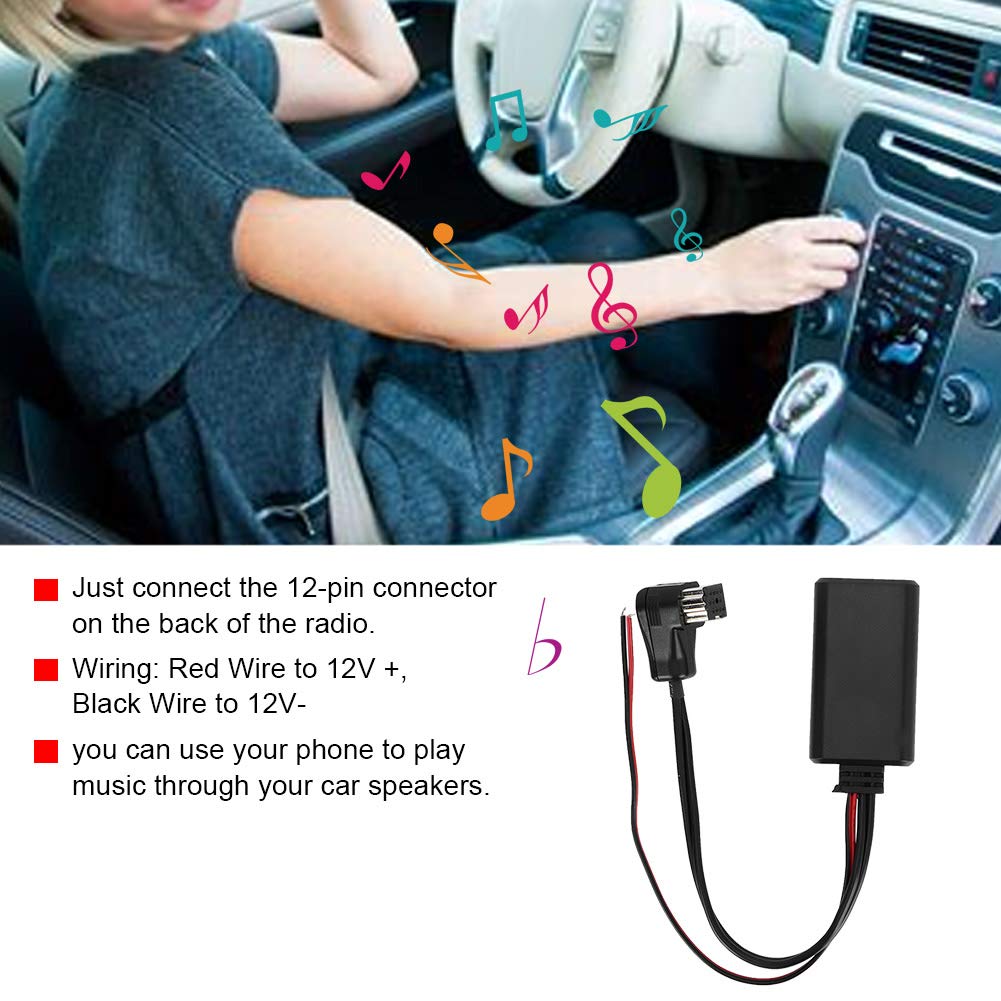 Akozon Bluetooth Car Adapter for Audio Stereo - Wireless AUX Receiver for IP-Bus System | Hands-Free Calling & Music Streaming in Car | Perfect for Commuting, Road Trips & Daily Driving