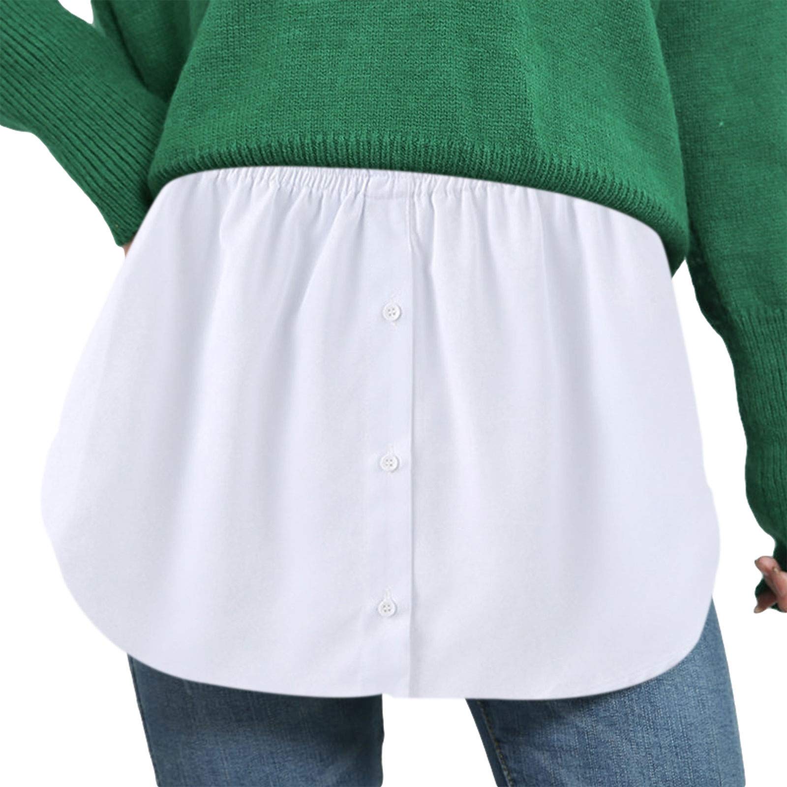 Women's Adjustable Layering Half-Length Skirt - Fake Top Lower Sweep Shirt Extender Mini Underskirt for Dresses, Tops & Tunics | Perfect for Layering, Modesty & Fashion Outfits