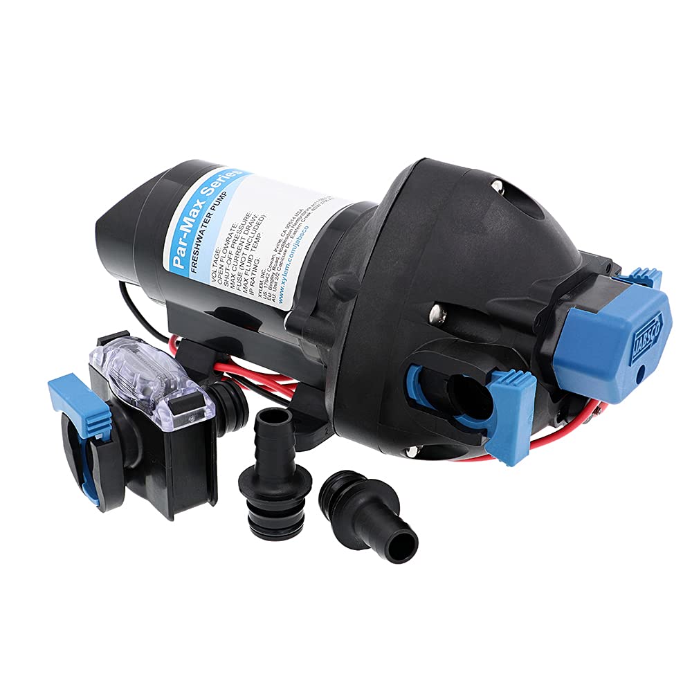 12V 3 GPM 25 PSI Par-Max 3 Water Pressure Pump - High Performance Marine & RV Water Pump for Boats, Campers, and Off-Grid Water Systems