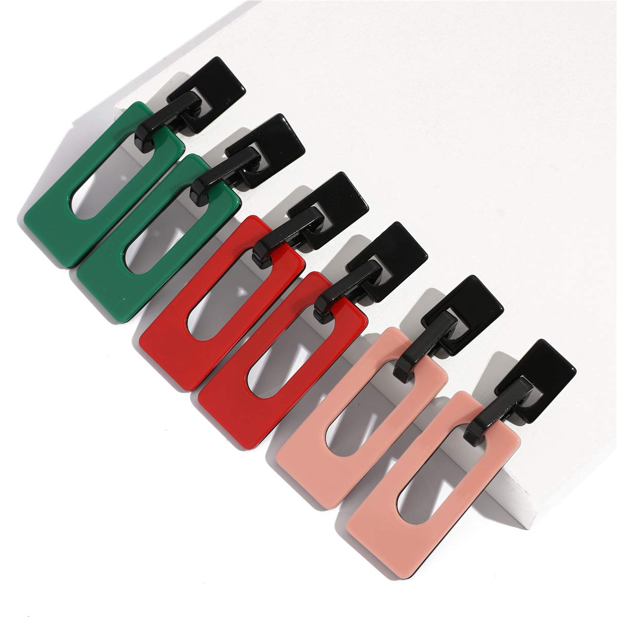 Stylish Acrylic Geometric Drop Dangle Earrings for Women - Long Statement Earrings with Gift Box - Perfect for Weddings, Parties & Special Occasions