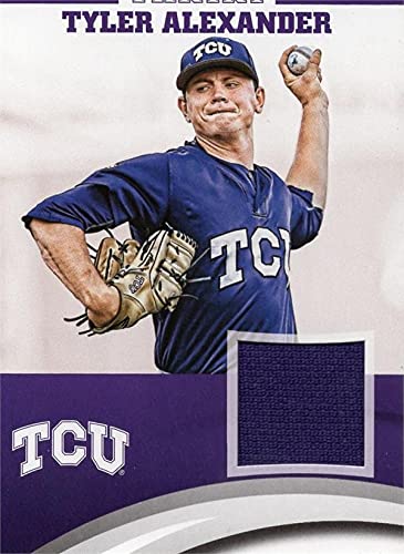 Tyler Alexander Player Worn Jersey Patch Baseball Card - TCU Horned Frogs - 2016 Panini Team Collection No.TATCU | Authentic Sports Memorabilia for Collectors & Fans | Perfect for Display, Trading, and Gifting