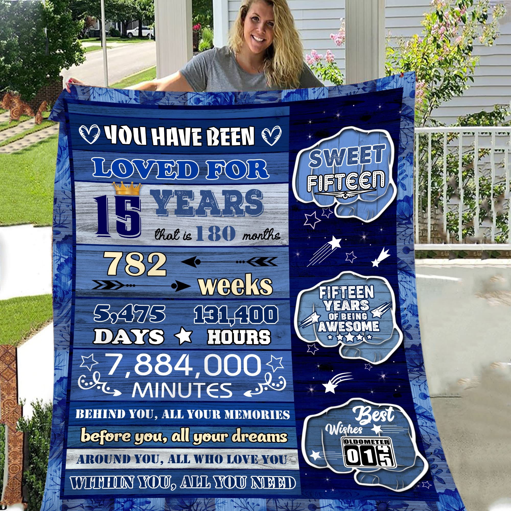 15th Birthday Gifts for Teen Boys - 50x60 Soft Fleece Blanket - Best Cool Present Ideas for 15 Year Old Boys - Perfect for Bedroom Decor, Sleepovers & Birthday Party Decorations