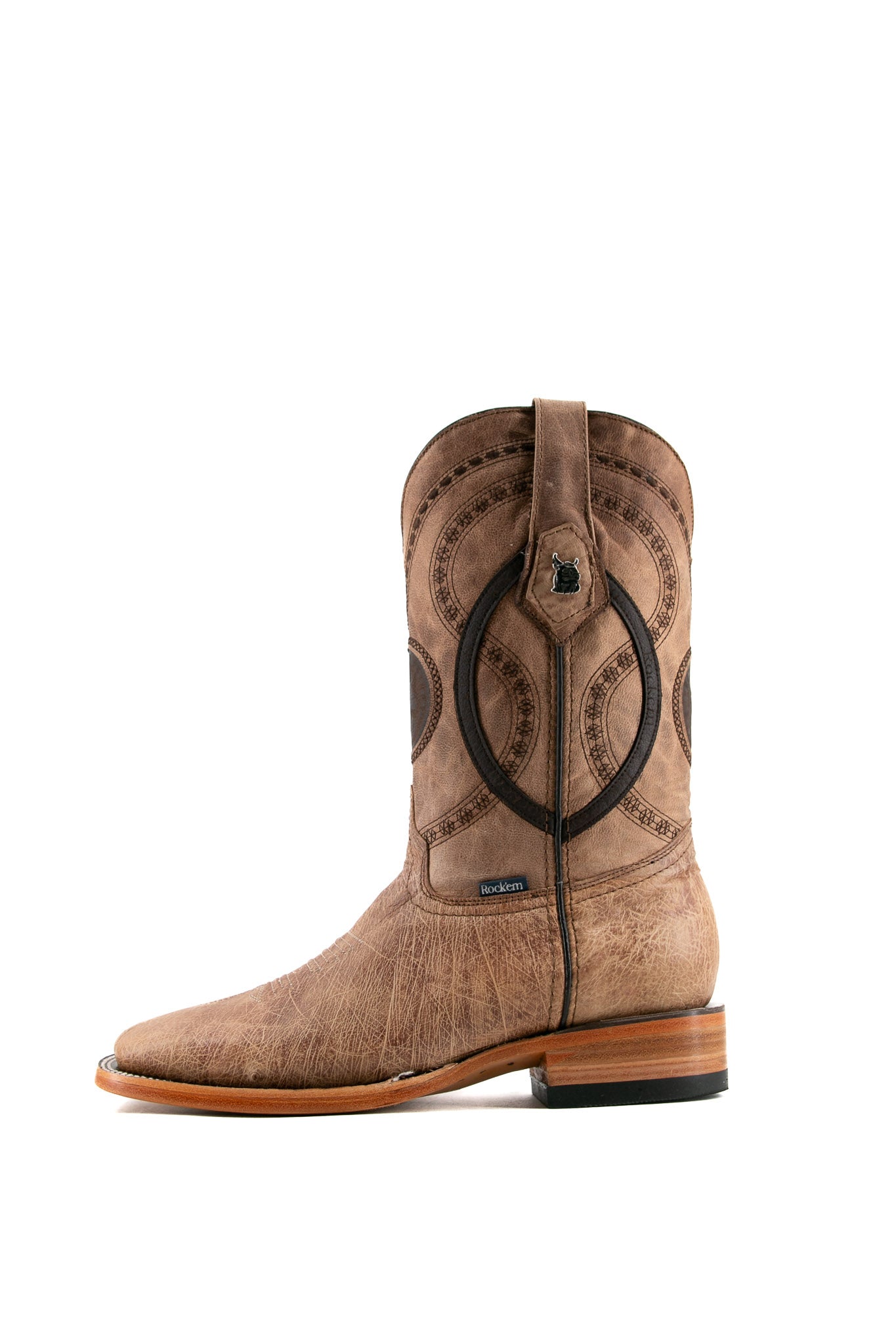 Premium Smooth Ostrich Leather Square Toe Cowboy Boots for Men - Western Style Riding Boots with Exotic Skin - Perfect for Rodeo, Country Music Festivals & Western Fashion