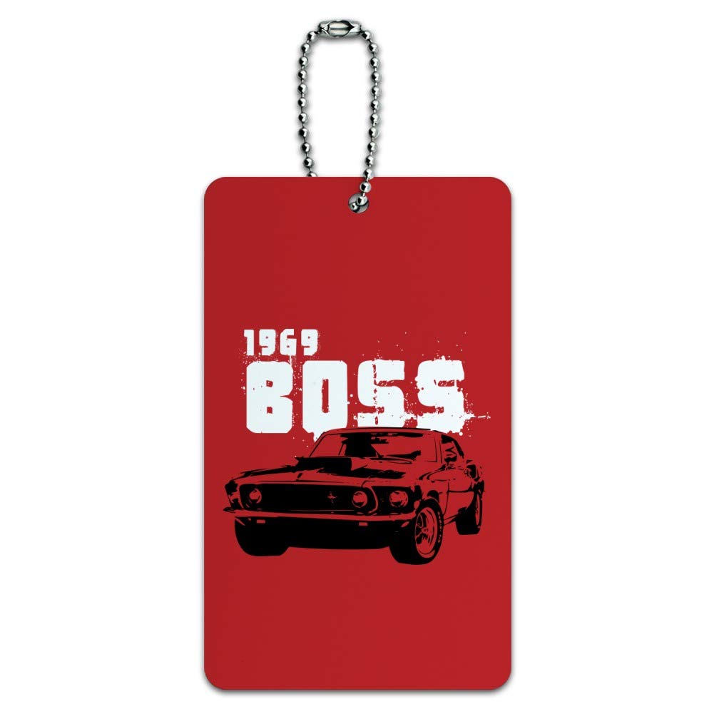 Vintage 1969 Ford Mustang Boss Luggage Tag - Retro Car-Themed Suitcase ID Tag for Travel & Carry-On Bags - Perfect for Road Trips, Air Travel & Car Enthusiast Gifts