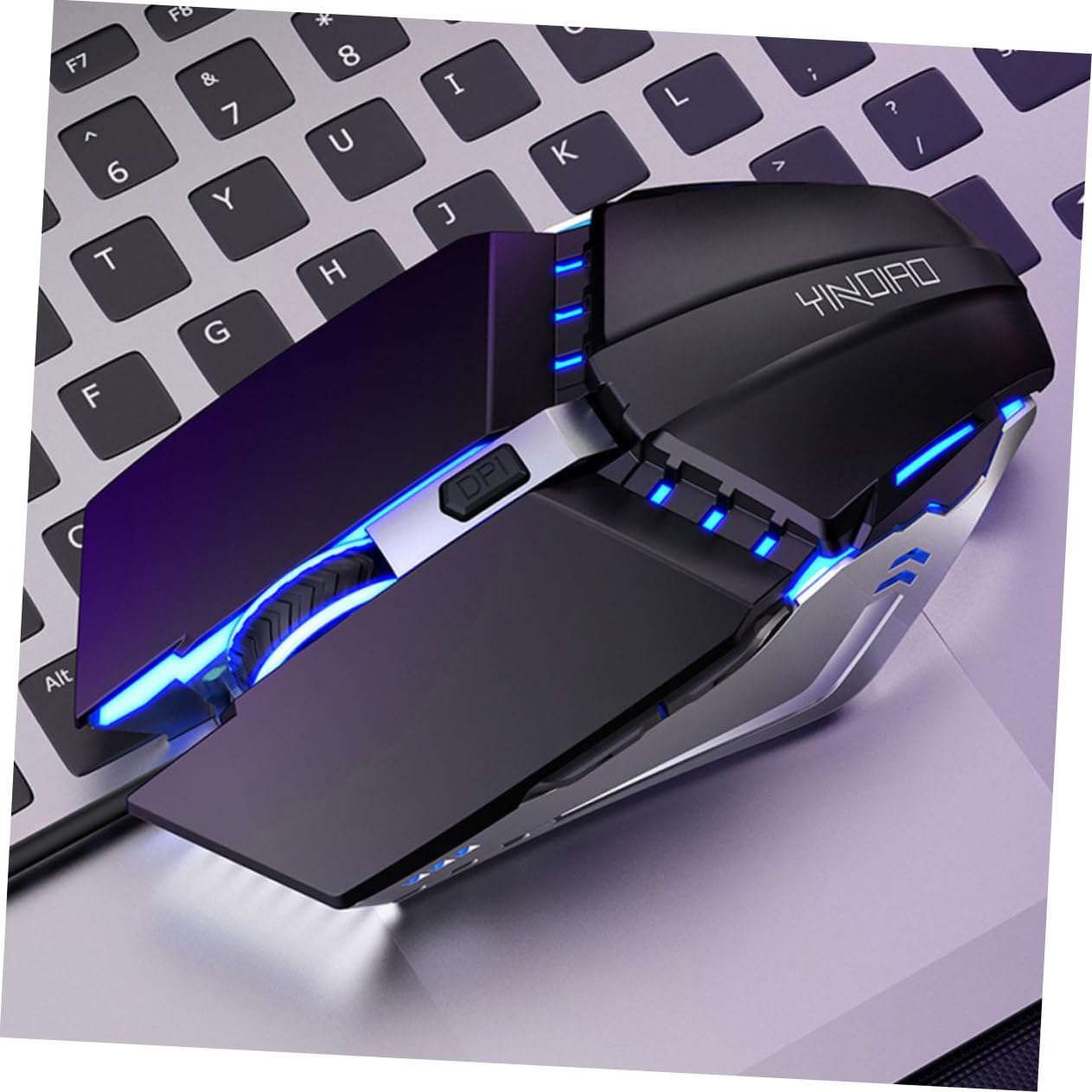 Yardenfun Wired Silent Mouse with Breathing Light - 7 DPI Adjustable USB Computer Mouse for Laptop, PC, Gaming & Office Use