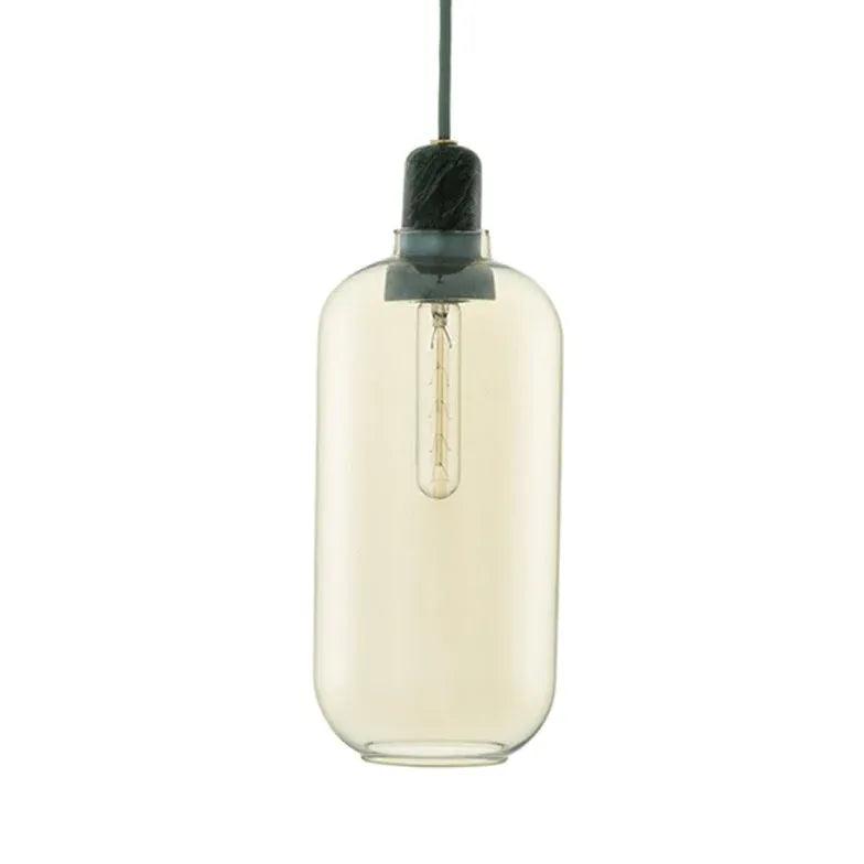 Smoke Grey Transparent Glass Cylindrical Pendant Light Fixture - Modern Industrial Ceiling Lamp for Kitchen Island, Dining Room, and Living Room Decor
