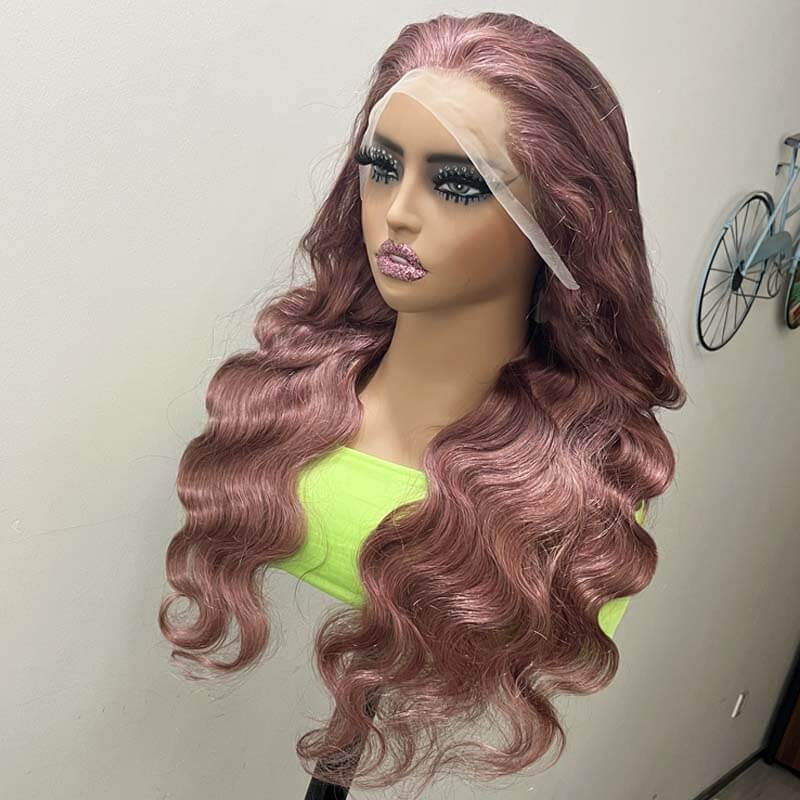 Eullair Rose Milk Tea Colored Body Wave Lace Frontal Wig - Light Flaxen Brown Straight Human Hair Wigs for Black Women | TikTok Hair Inspiration, Perfect for Cosplay, Daily Wear & Special Occasions