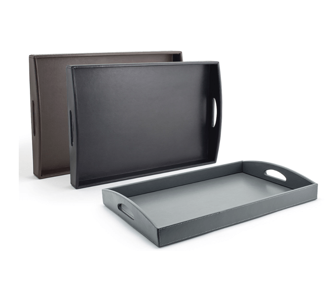 FOH London Handled Serving Tray, 19 x 13 Inches, Set of 2 - Perfect for Tea Party, Breakfast in Bed, and Home Decor