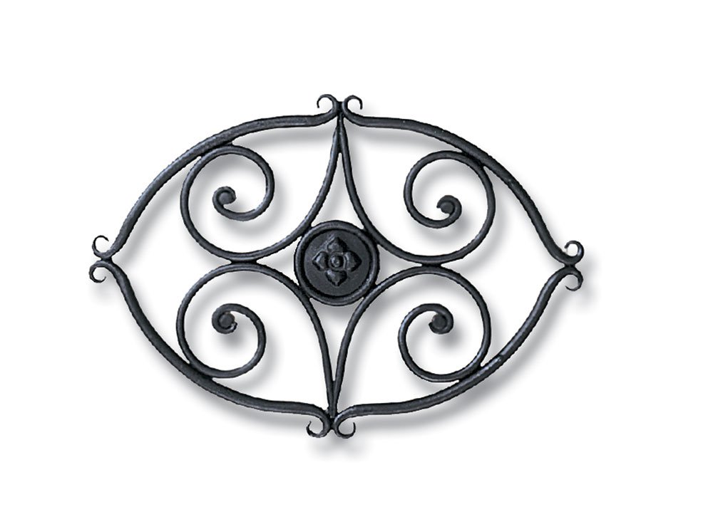 Black Scroll Woodstove Tabletop Wrought Iron Trivet - Heat Resistant Stove Top Protector for Hot Pots & Pans - Perfect for Kitchen, Dining Table, and Outdoor Cooking