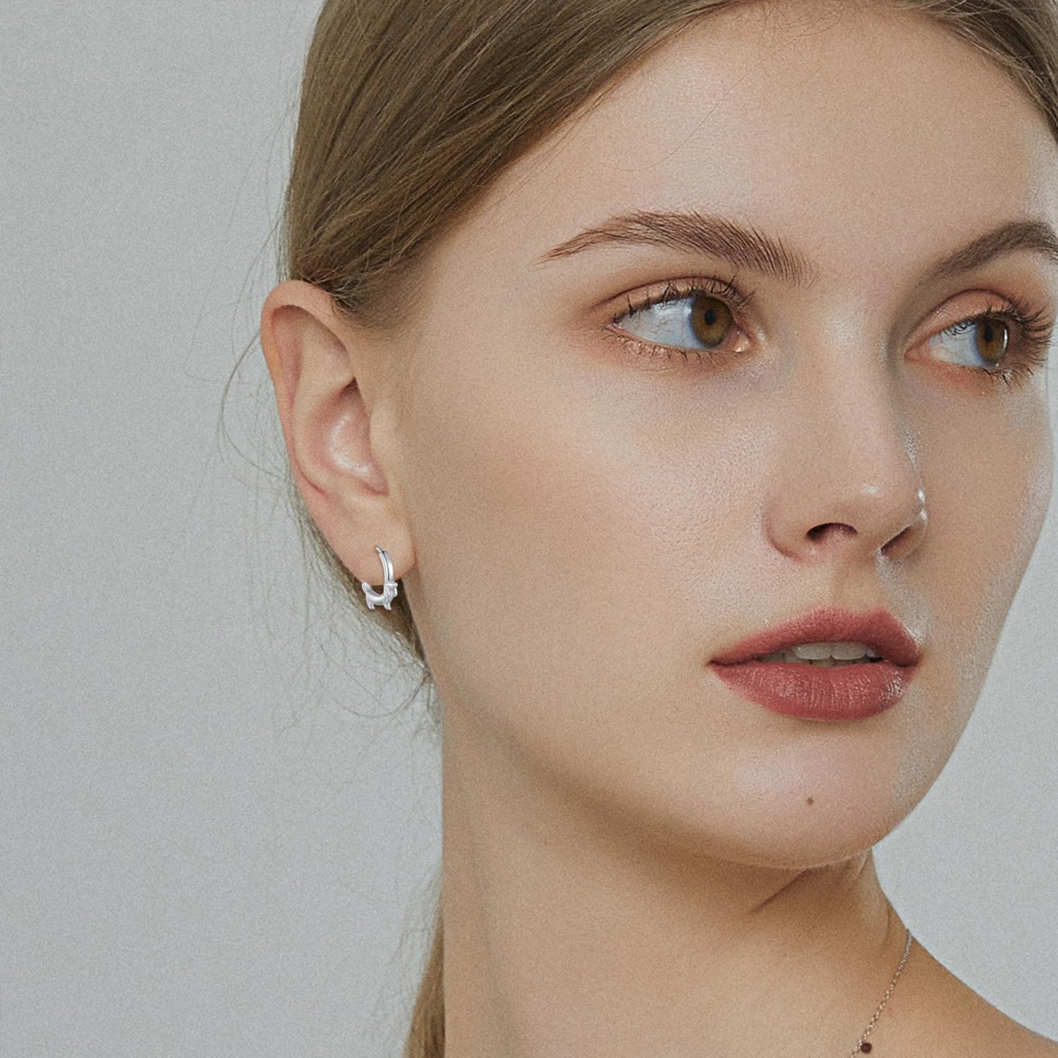 925 Sterling Silver Cute Animal Huggie Hoop Earrings - Panda, Dolphin, Cat & Dachshund Designs for Women & Girls | Hypoallergenic, Dainty & Lightweight Jewelry | Perfect Gift for Birthday, Anniversary & Everyday Wear