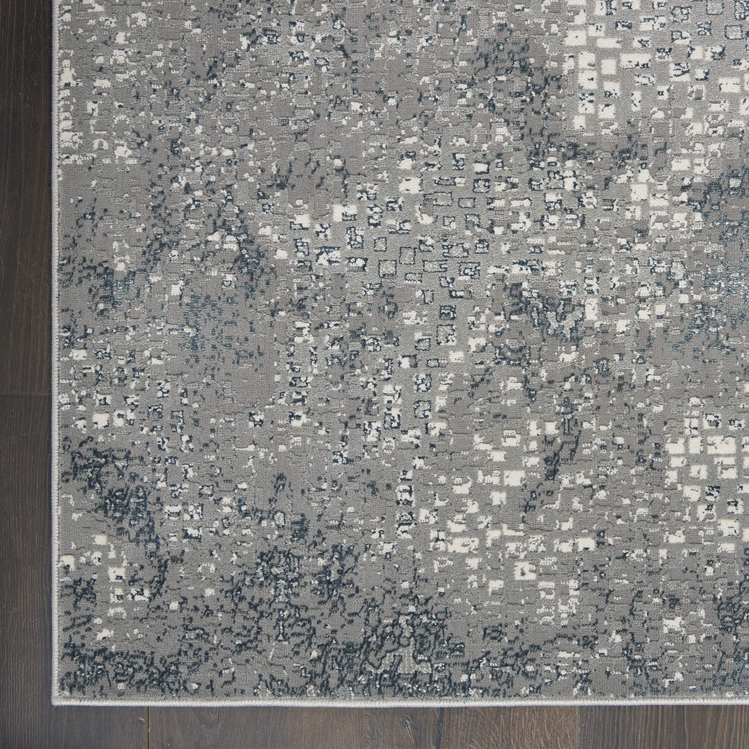 Michael Amini Nourison MA90 Uptown Abstract Grey Area Rug 5' x 7' (5'3