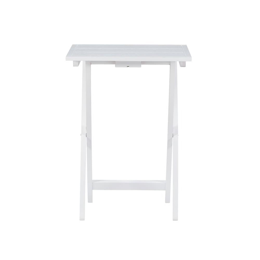 Pemberly Row Traditional 5-Piece Wooden Tray Table Set - Whitewashed Finish | Perfect for Living Room, Patio & Small Space Decor