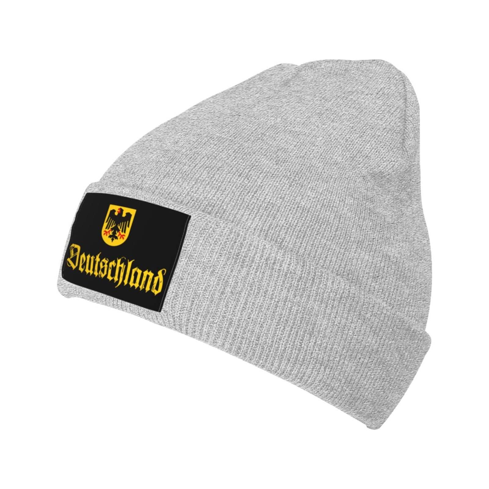 Vintage German Unisex Winter Knit Beanie Hat for Men & Women - Warm Ski Skull Cap with Cuff in Black | Perfect for Skiing, Snowboarding & Cold Weather Outdoor Activities
