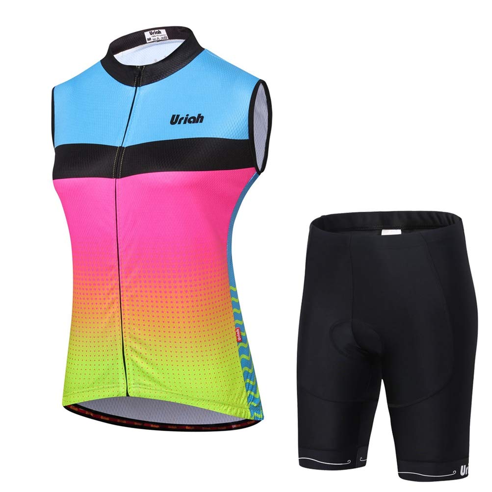 Uriah Women's Cycling Shorts with 3D Gel Padded & Reflective Vest Set - Comfortable Bike Riding Outfit for Road Cycling, Spinning Class & Outdoor Sports
