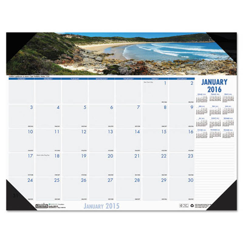 2026 Coastlines Photographic Monthly Desk Pad Calendar - Stunning Ocean Views for Office & Home Decor | Perfect Planner for Work, School & Gift Ideas
