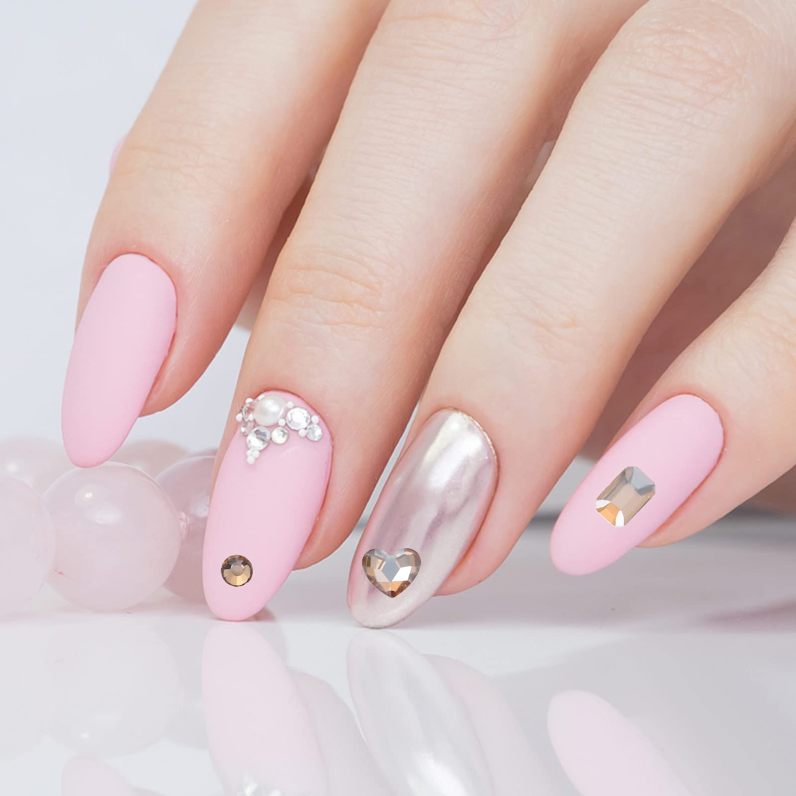 Minkissy 1 Box Flatback Rhinestones for Nails - 1000pcs Crystal Nail Gems, Nail Art Decorations & Manicure Accessories - Perfect for DIY Nail Designs, Wedding, Party & Salon Use