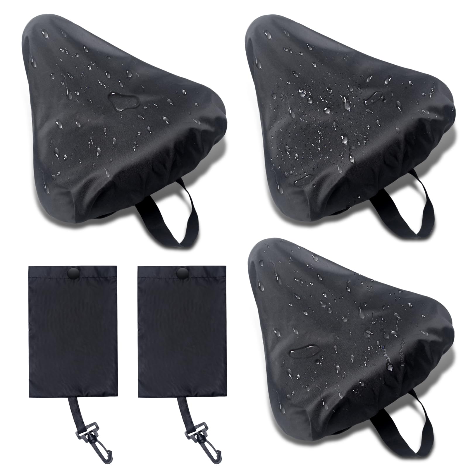 **3 Pack Waterproof Bike Seat Covers - Double-Layer Thickened & Dustproof Bicycle Saddle Protectors with Storage Bags | Durable Cycling Accessories for Rain & Outdoor Riding**    *(Perfect for Commuting, Mountain Biking, and All-Weather Cycling Protection)*