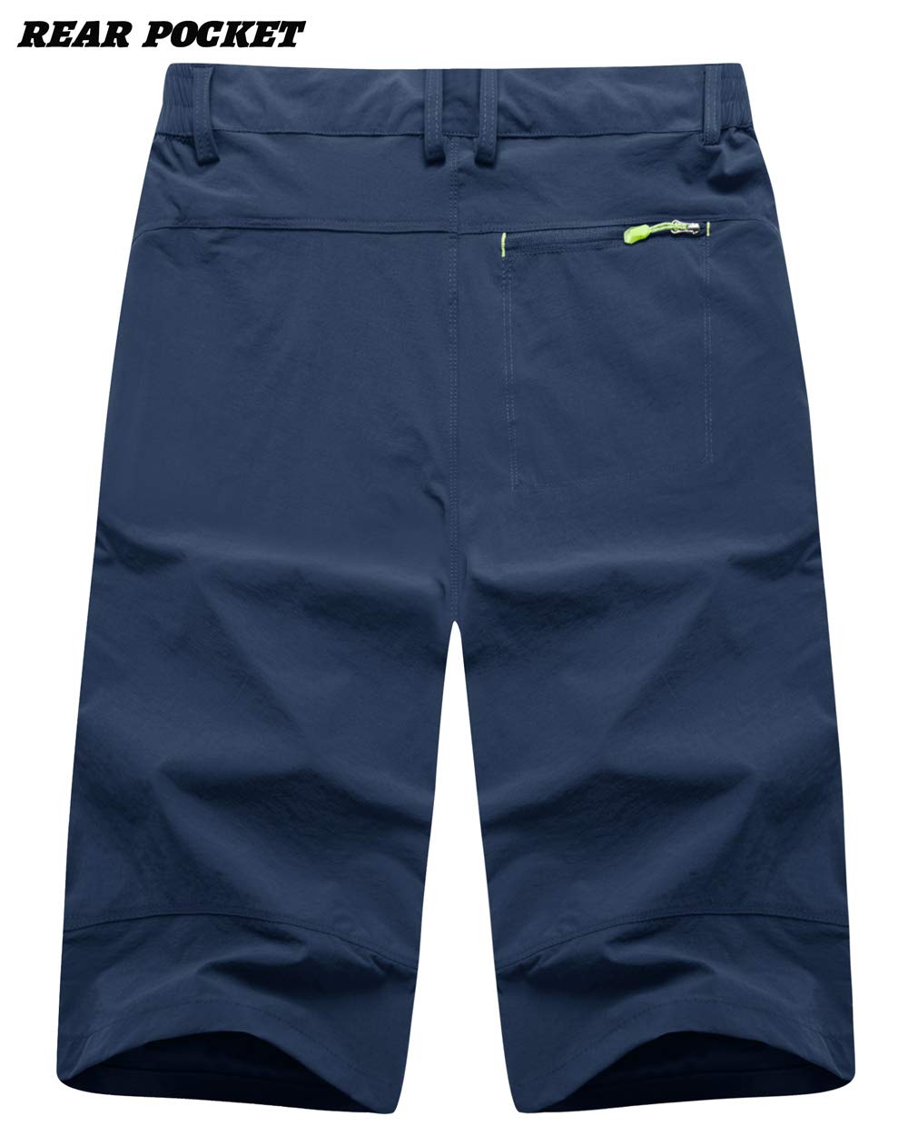 TACVASEN Men's Cargo Capri Pants - Relaxed Fit 3/4 Below Knee Athletic Shorts in Blue for Outdoor Adventures and Casual Wear