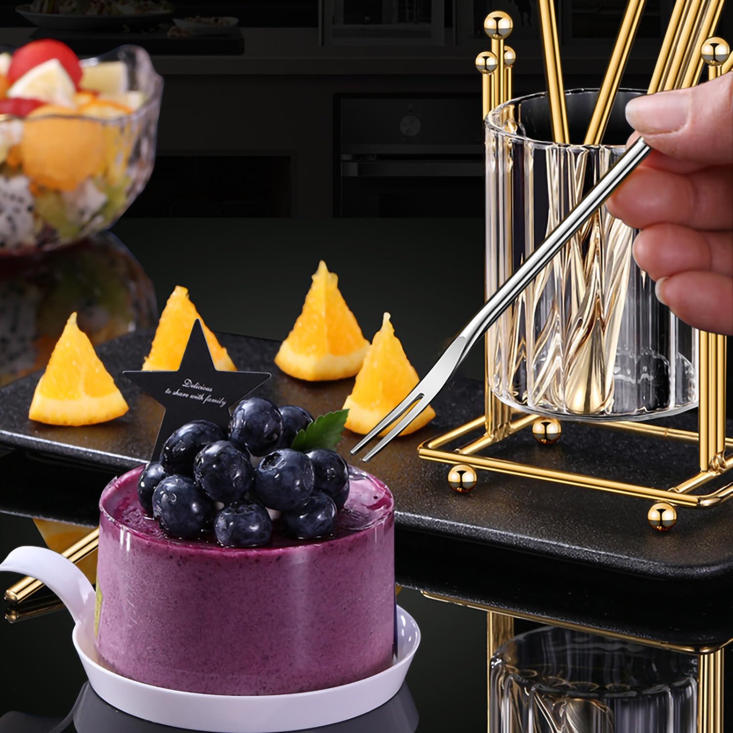 Premium Stainless Steel Dessert Forks Set - 4-Piece 5.1