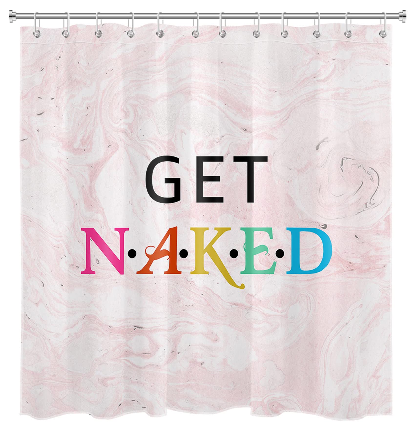 HVEST Pink Abstract Marble Shower Curtain - 72x78 Inch Waterproof Polyester Bathroom Decor with Hooks, Minimalist Modern Bath Accessories for Stylish Home & Spa Experience