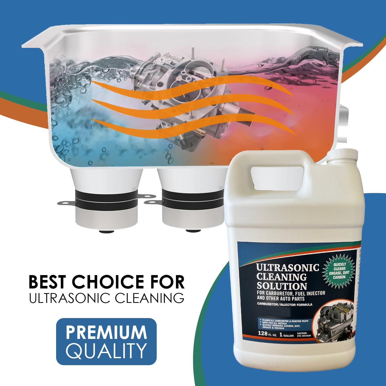 NORTHWEST ENTERPRISES Ultrasonic Cleaner Solution - Concentrated Carburetor & Engine Parts Cleaner for Ultrasonic Machines & Immersion Washers (4 Gallons) | Automotive Fluid for Motorcycle, ATV, Small Engine Maintenance & Industrial Cleaning
