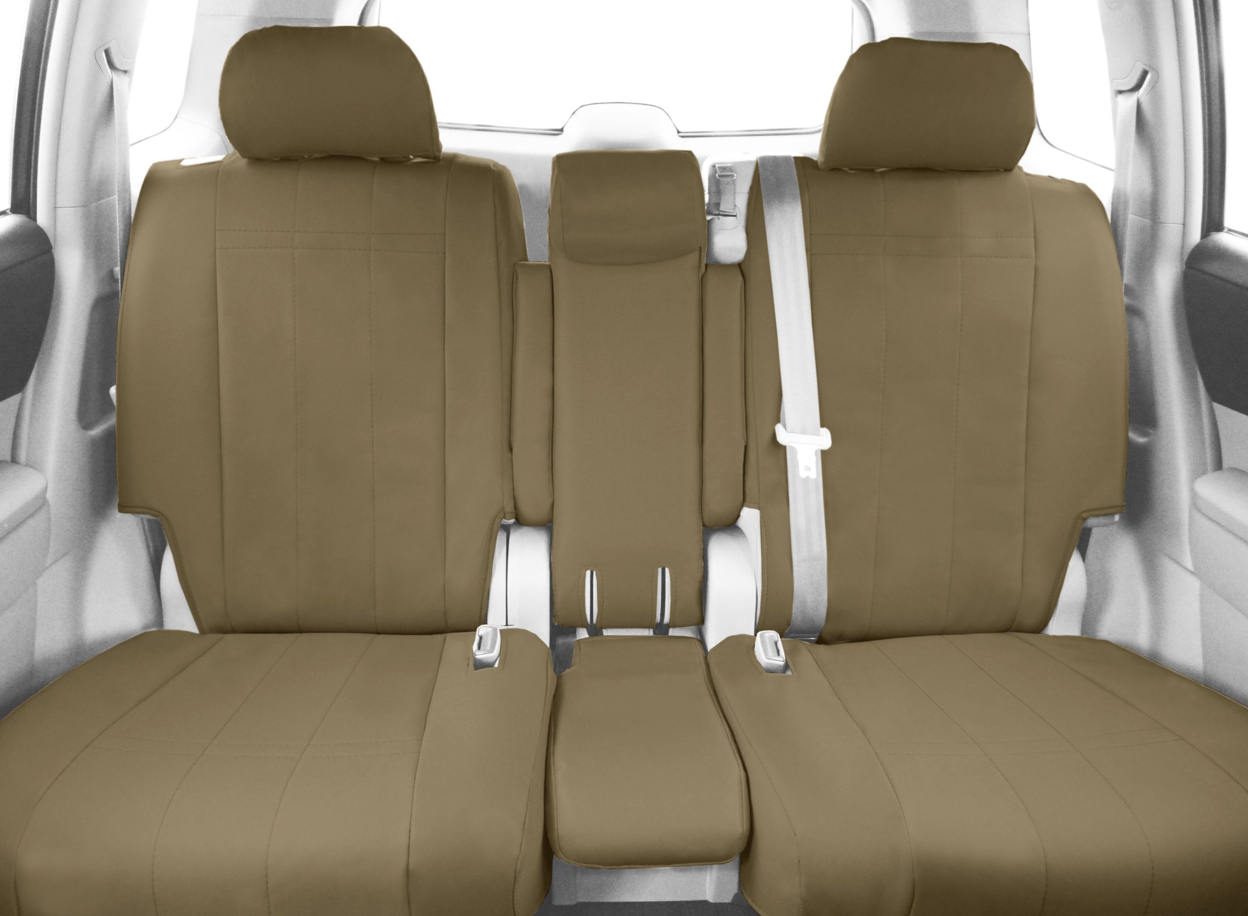 Premium Car Seat Covers for 2012-2014 Ford F-150 - Beige DuraPlus Waterproof Bench Seat Covers with 40/20/40 Split Design - Easy Installation for Front Seats - Perfect for Road Trips, Camping & Daily Commute