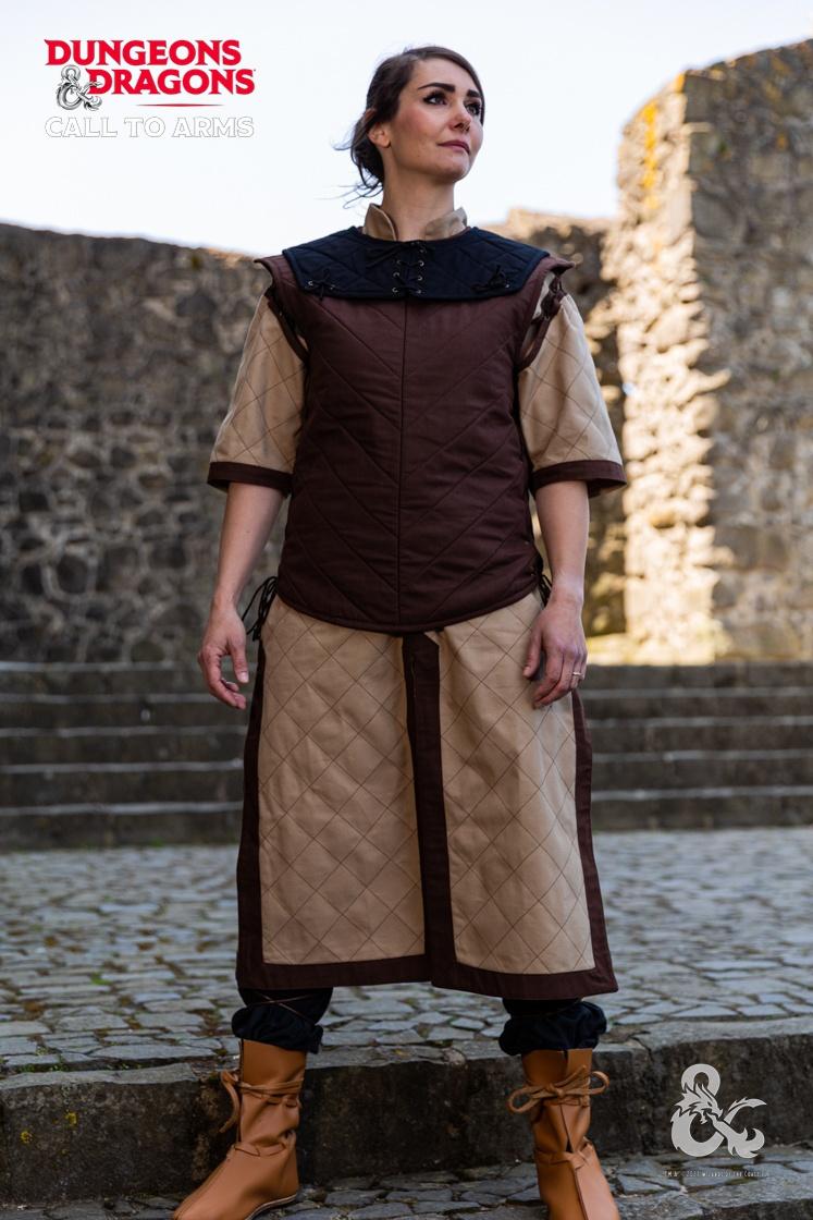 Dungeons & Dragons Fighter Costume Set - Medieval Hemp & Brown LARP Outfit for Cosplay, Renaissance Fairs & Fantasy Roleplaying