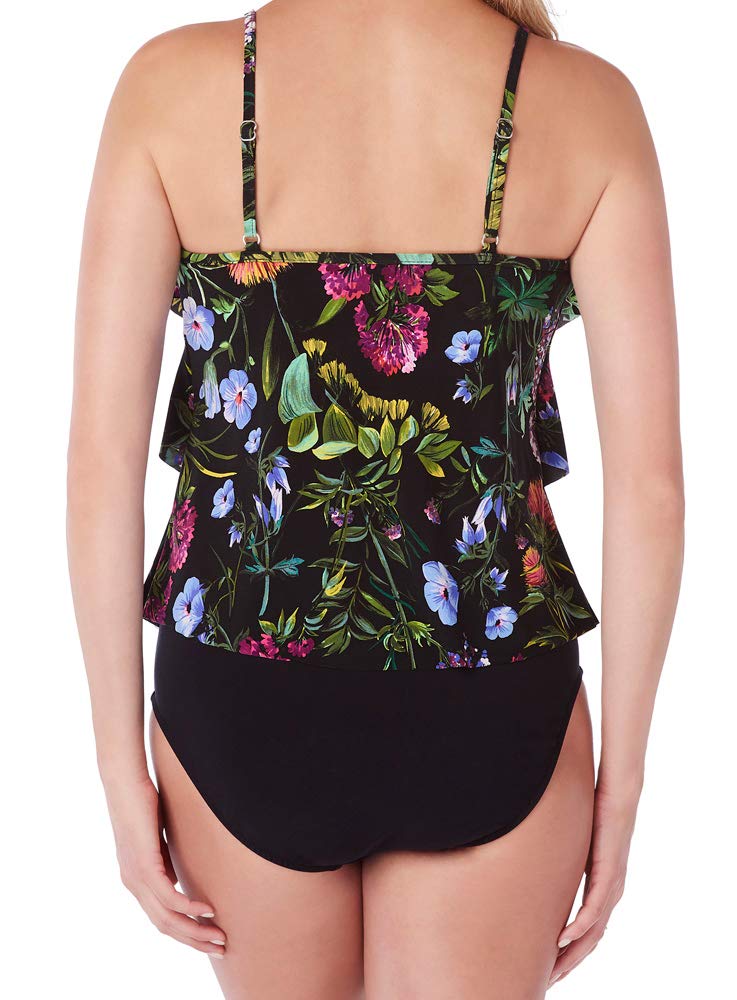 Magic Suit Women's Wireless Tankini Swim Top - Modern Romance Rita Style, Black/Multi, Size 10 | Perfect for Beach Vacations, Pool Parties & Summer Getaways