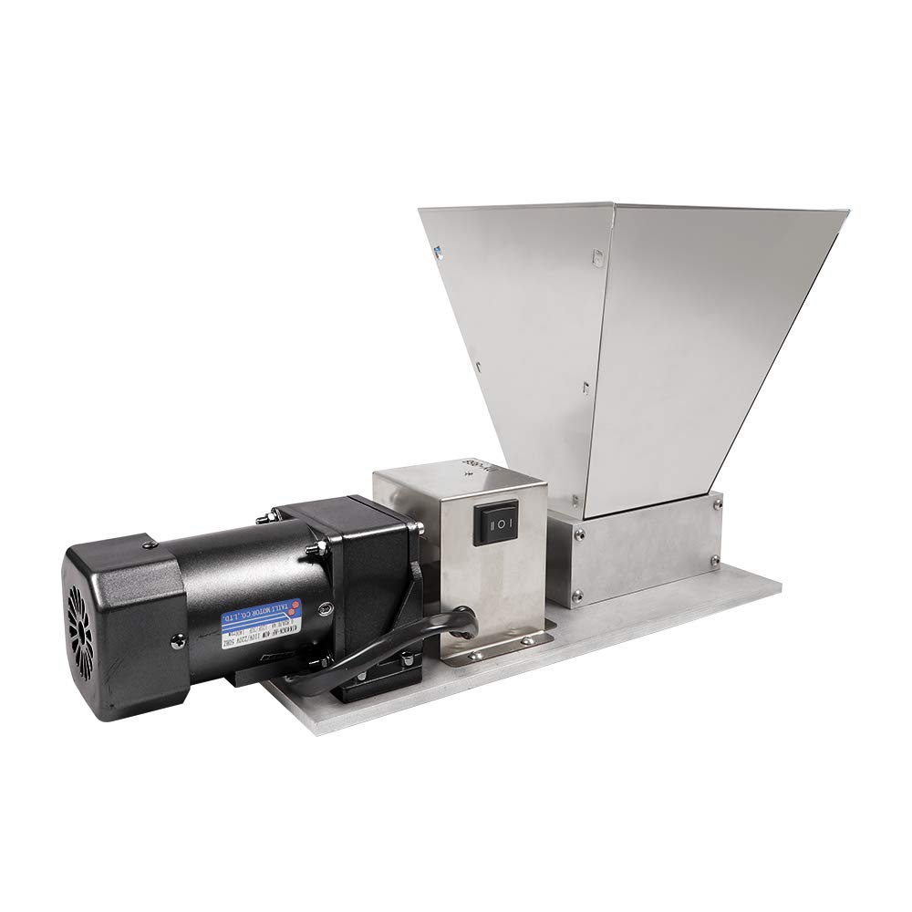 Electric Grain Grinder Mill 110V 40W Stainless Steel Malt Mill for Home Brewing - Barley, Cereal & Bean Crusher with 4 Hopper Attachments - Perfect for Beer Making, Coffee Grinding & Baking (DY-368)