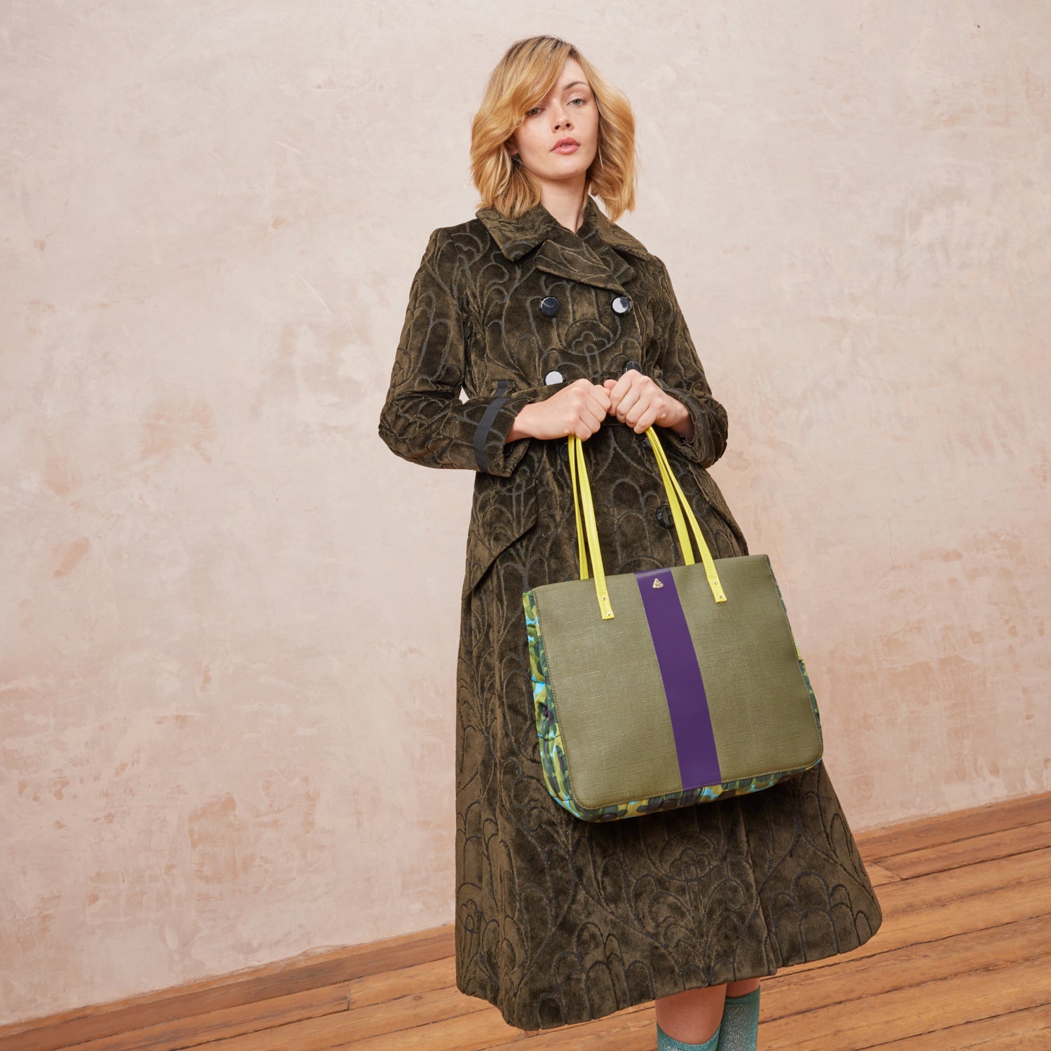 Columbo Tote Bag - Cosmos Green Eco-Friendly Canvas Shoulder Bag for Women | Perfect for Work, Travel & Shopping