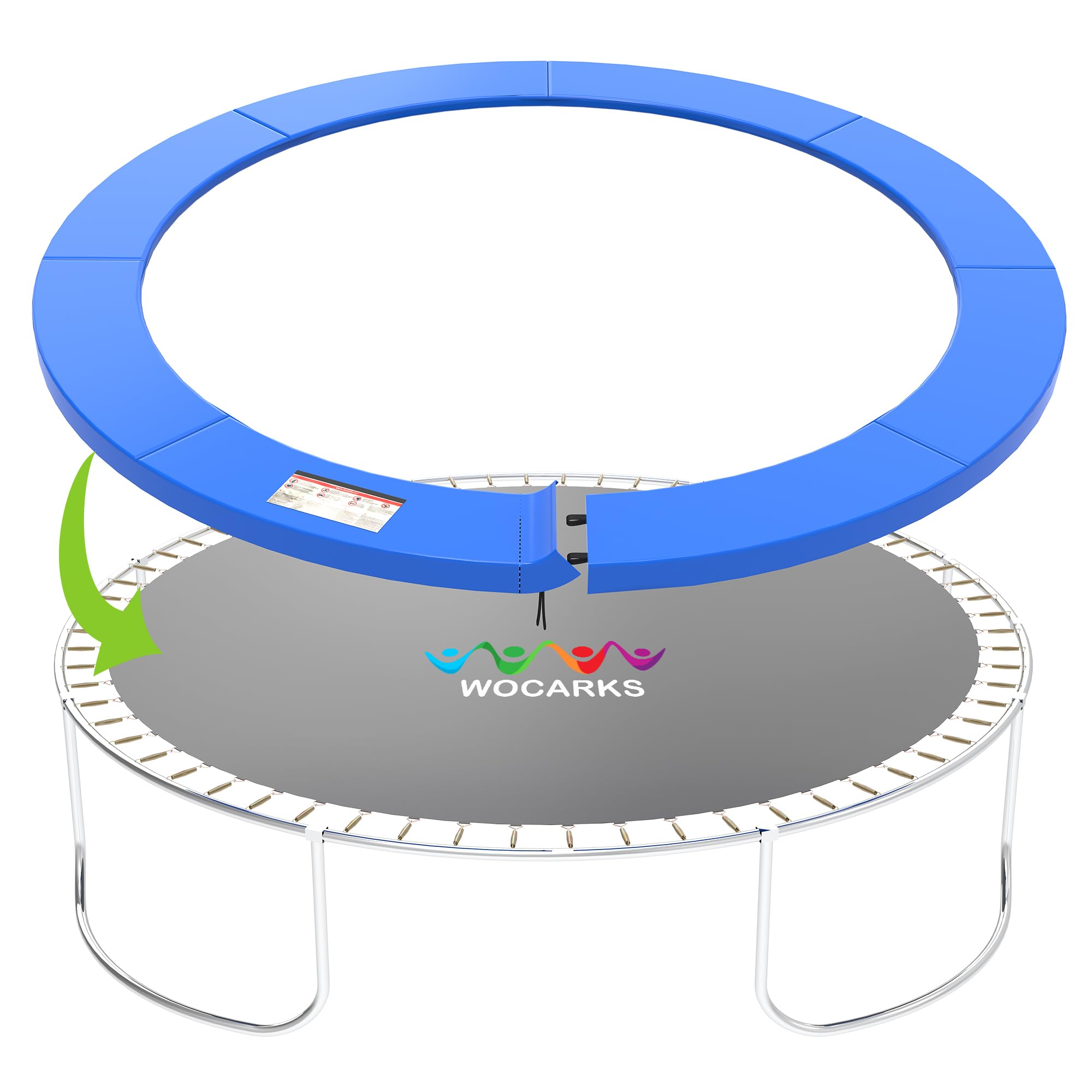 10ft 12ft 14ft Trampoline Replacement Safety Pad - Waterproof & Tear-Resistant Spring Cover for Round Frame Trampolines (Blue) | Outdoor Backyard Bounce Protection for Kids & Family Fun