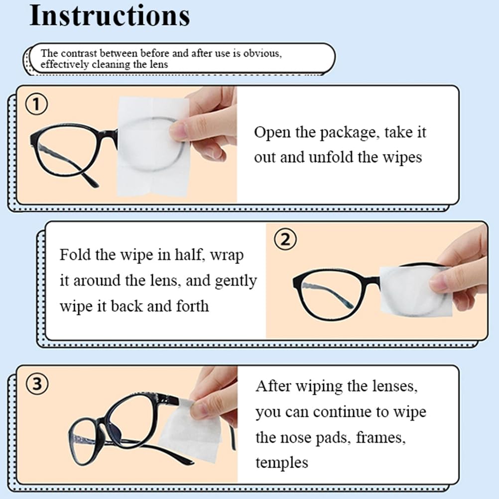 Pre-Moistened Lens Cleaning Wipes - 300 Pack | Streak-Free, Scratch-Free & Quick-Dry | Safe for Glasses, Laptop Screens, Smartphones, Cameras, Goggles & Watches | Perfect for Office, Travel & Home Use
