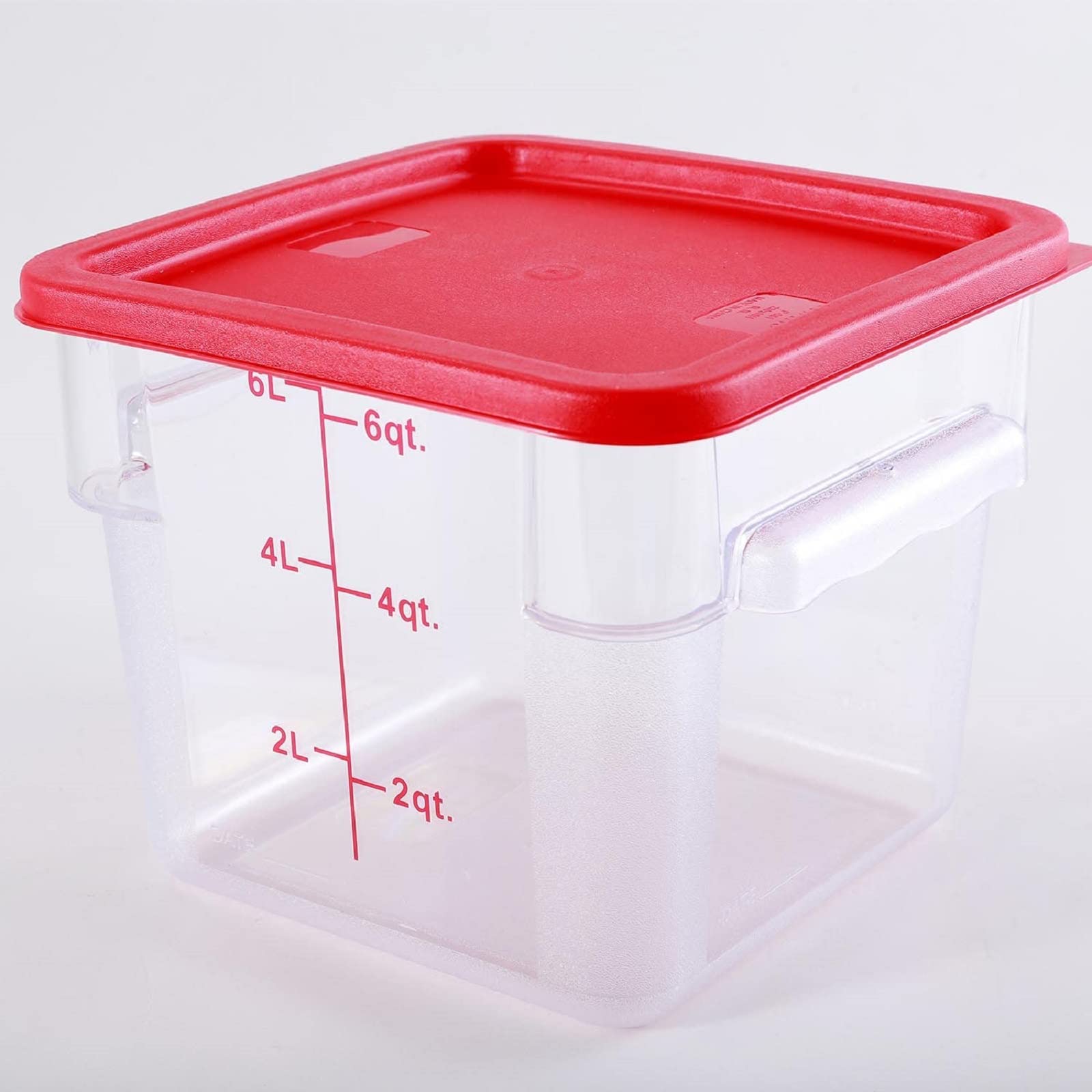 6 Qt Commercial Grade Square Food Storage Containers with Lids - BPA-Free Polycarbonate, Clear (Set of 5) - Perfect for Restaurant, Catering & Bulk Food Storage