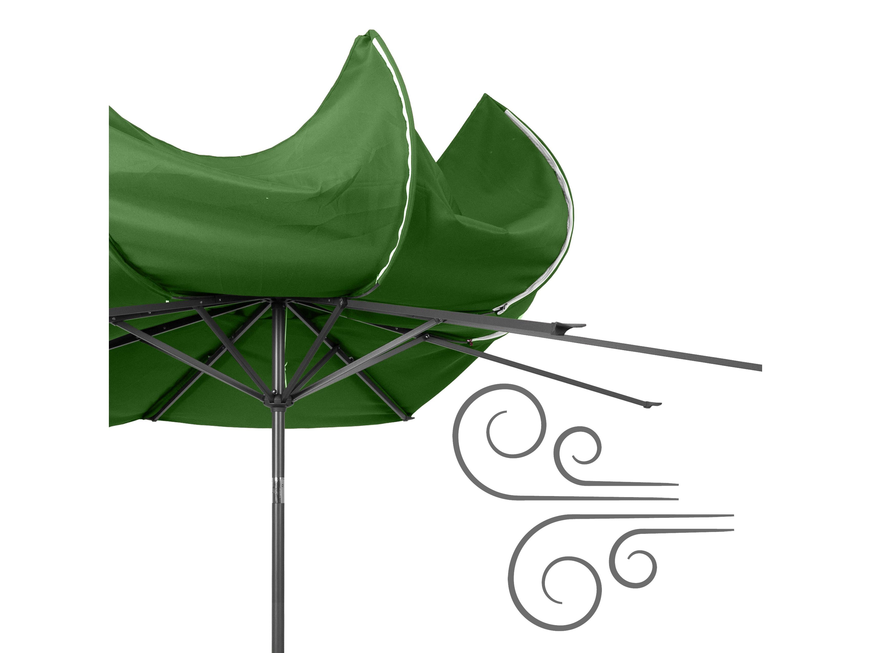 10ft Wind Resistant Patio Umbrella - Forest Green Outdoor Cantilever Umbrella for Poolside, Garden, and Backyard Relaxation