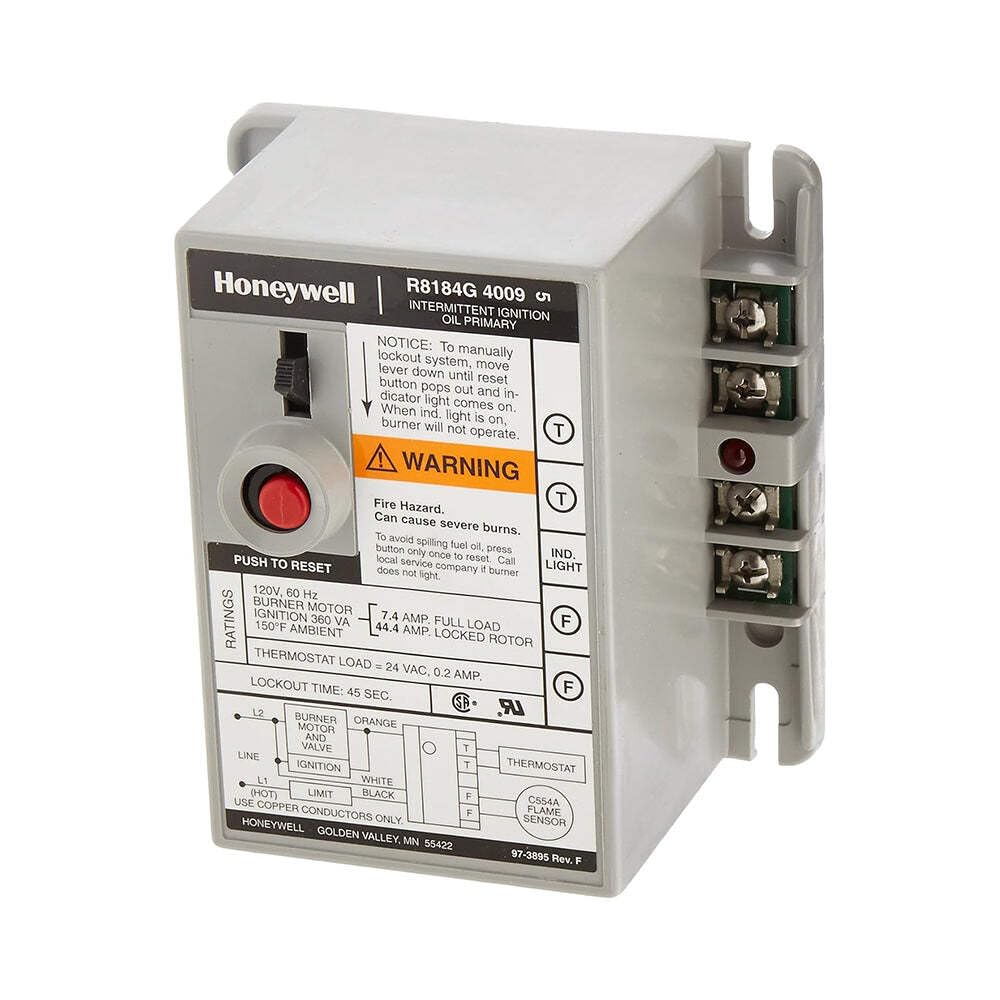 Honeywell Protectorelay R8184G4009 OEM Upgraded Replacement Oil Burner Control Board - Compatible with Commercial & Residential Heating Systems