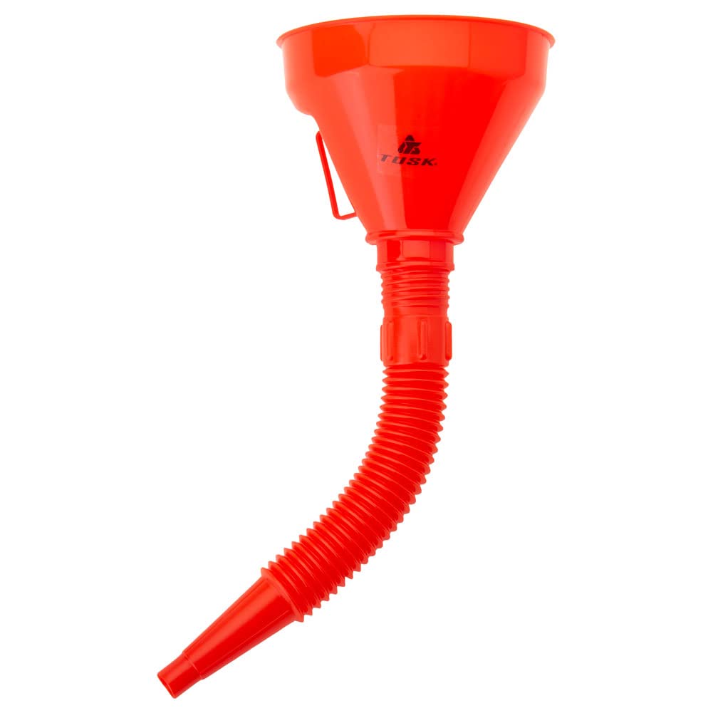 Tusk Flex Funnel Wide Mouth with Handle - Removable Mesh Filter for Automotive, RV, Boat Oil Changes | Perfect for DIY Fluid Transfers, Engine Maintenance & Outdoor Adventures