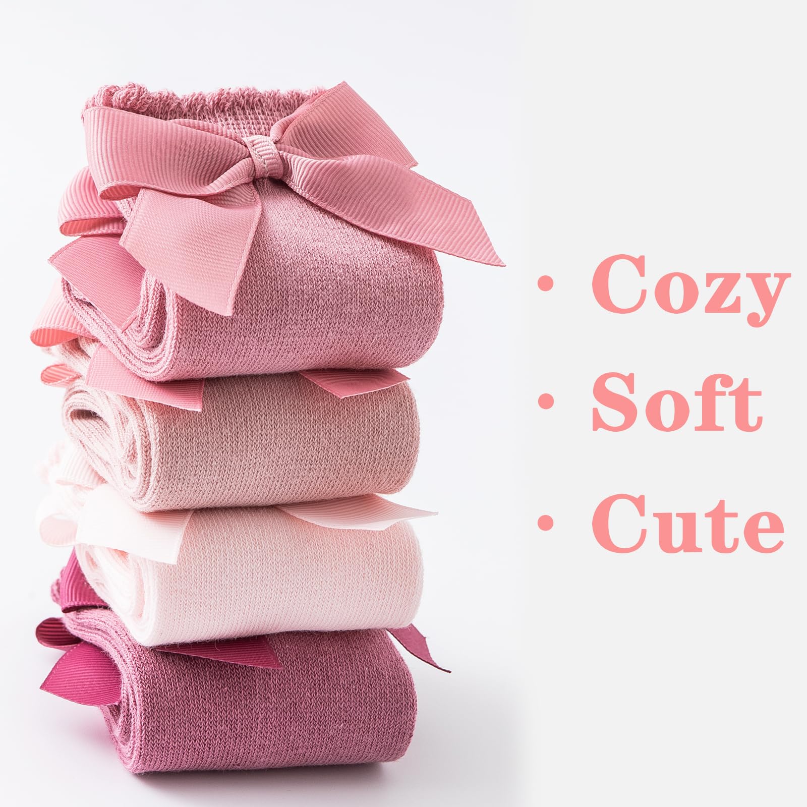 **Baby Knee High Socks for Toddlers & Girls - Soft Cotton Bow Ruffled Long Socks | Perfect for Dresses, Parties & Everyday Wear**