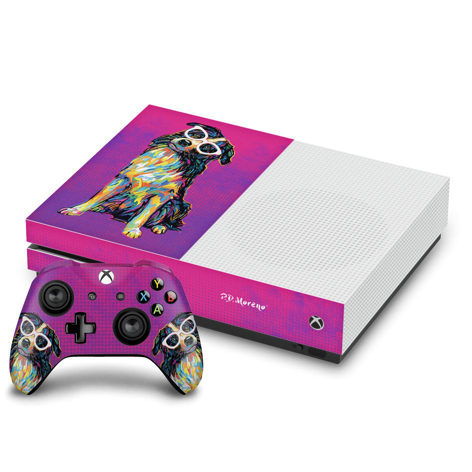Official P.D. Moreno Border Collie Animal II Matte Vinyl Skin Gaming Sticker Decal - Compatible with Xbox One S Console & Controller Bundle - Perfect for Gamers & Pet Lovers