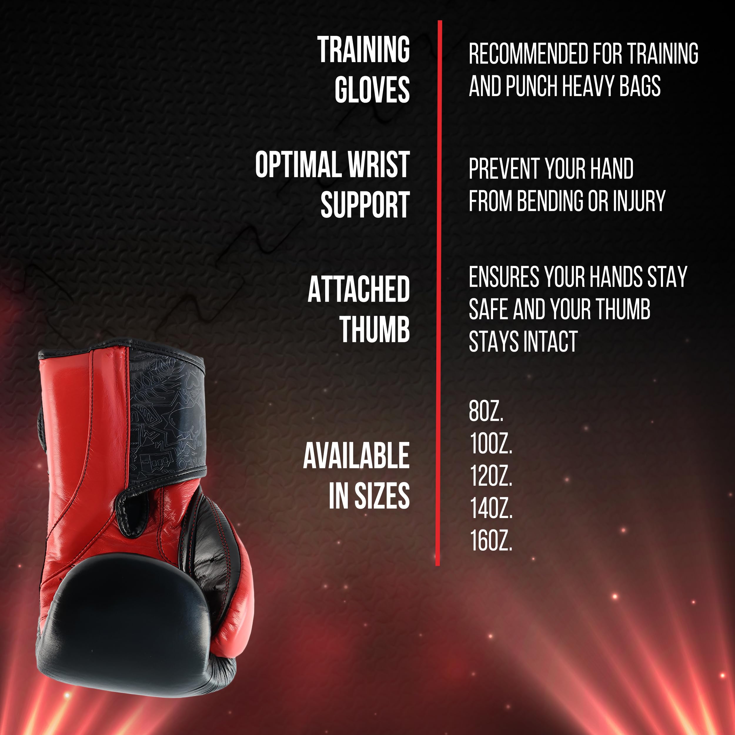 Cleto Reyes High Precision Boxing Gloves - Professional Hook & Loop Closure Training Gloves for Men & Women | Perfect for Heavy Bag Work, Sparring & MMA Training