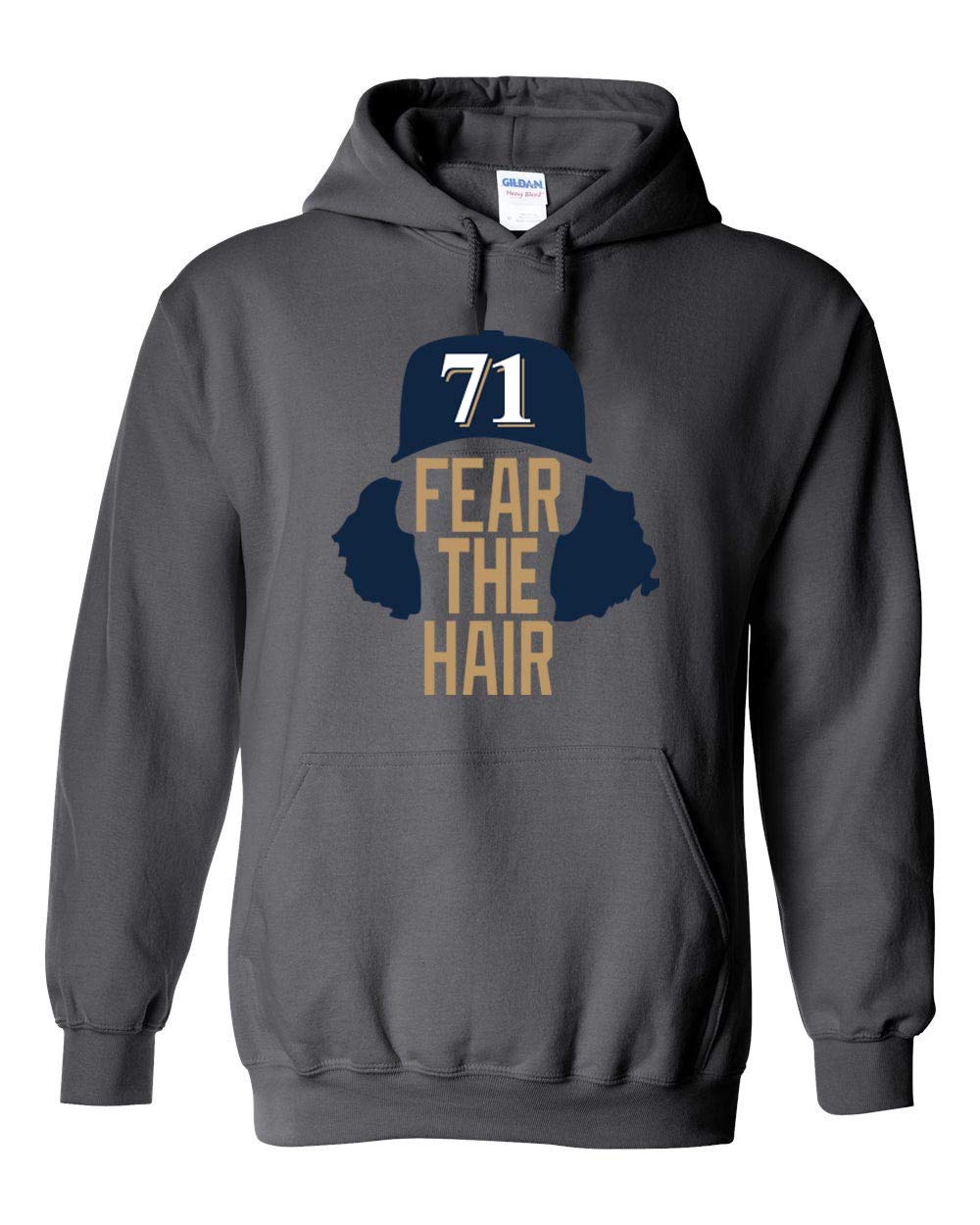 Charcoal Milwaukee Hader Fear The Hair Hooded Sweatshirt - Men's Graphic Pullover Hoodie for Fans - Perfect for Casual Wear, Street Style & Gifts