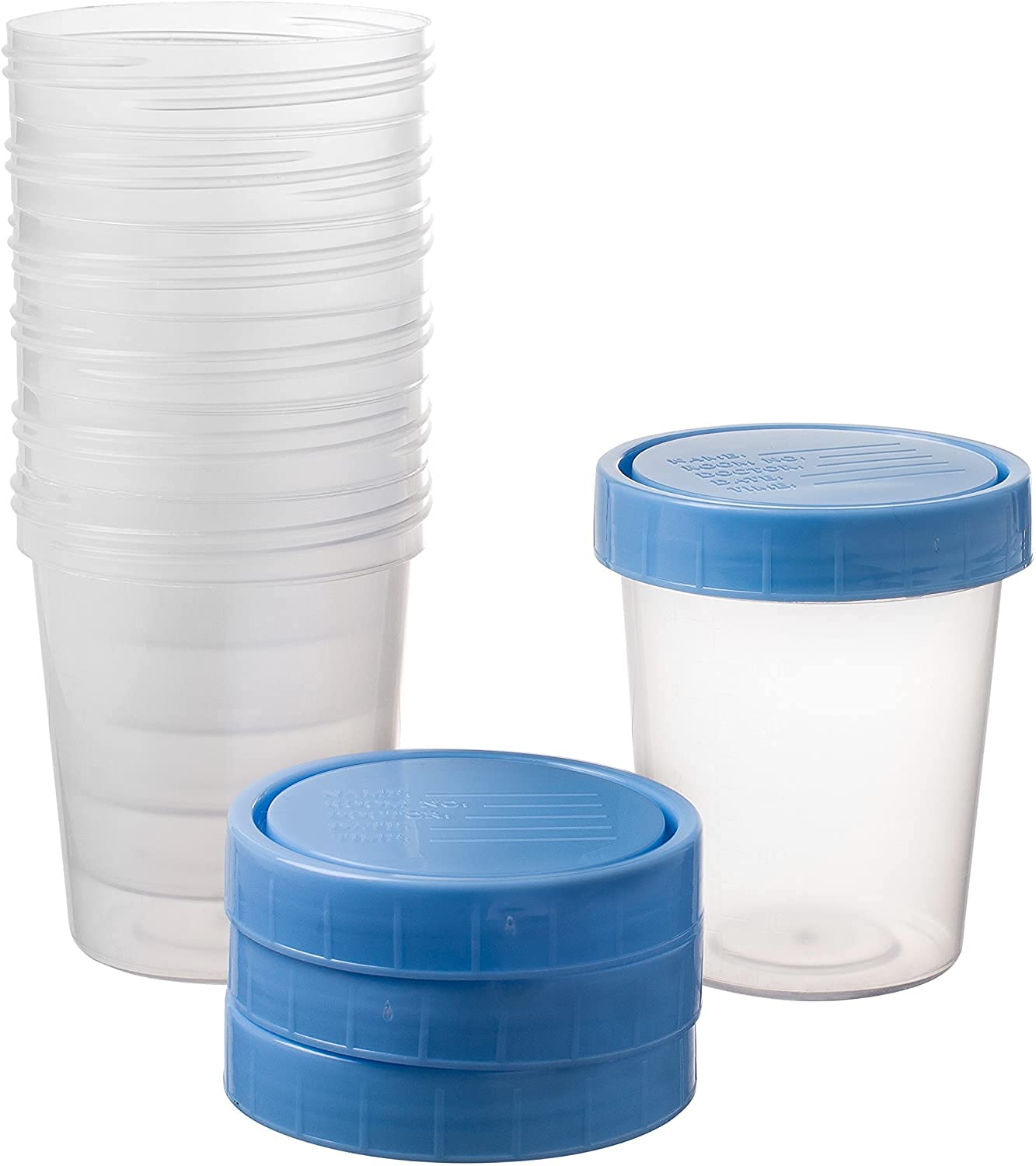 Vakly 4oz Leak-Proof Screw Top Specimen Cups - Pack of 1000 Non-Sterile Urine Sample Containers with Blue/Green Lids | Medical Testing, Lab Samples, Home Health Monitoring