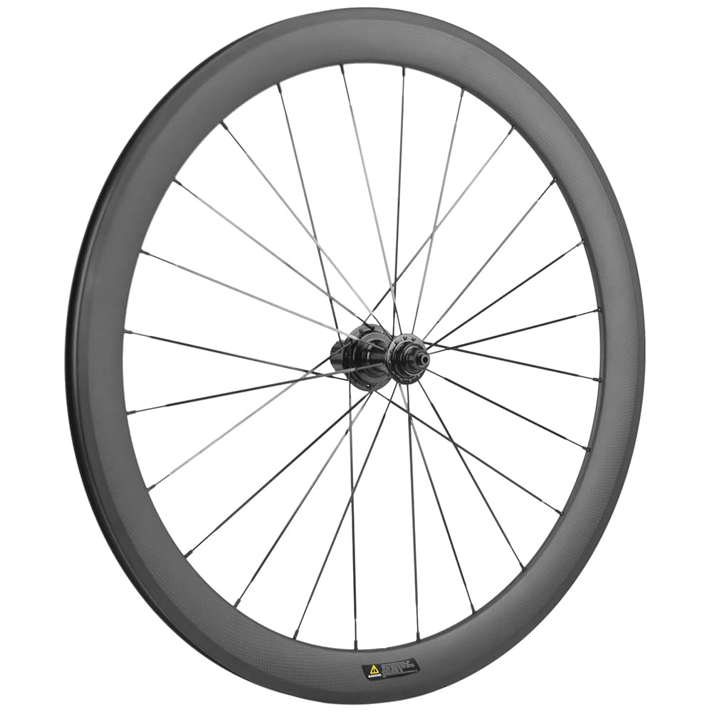 Lightweight Carbon Fiber Road Bike Wheelset - 50mm Deep Section Clincher Wheels - 700c Racing Bike Wheels for Speed & Performance - Perfect for Triathlon, Road Racing & Endurance Cycling