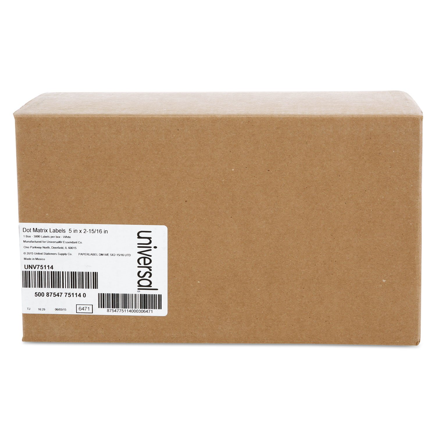 1 Across Dot Matrix Printer Labels - 3000 Labels per Box, Continuous Form Paper for Shipping, Inventory & Barcode Printing (Office & Warehouse Use)
