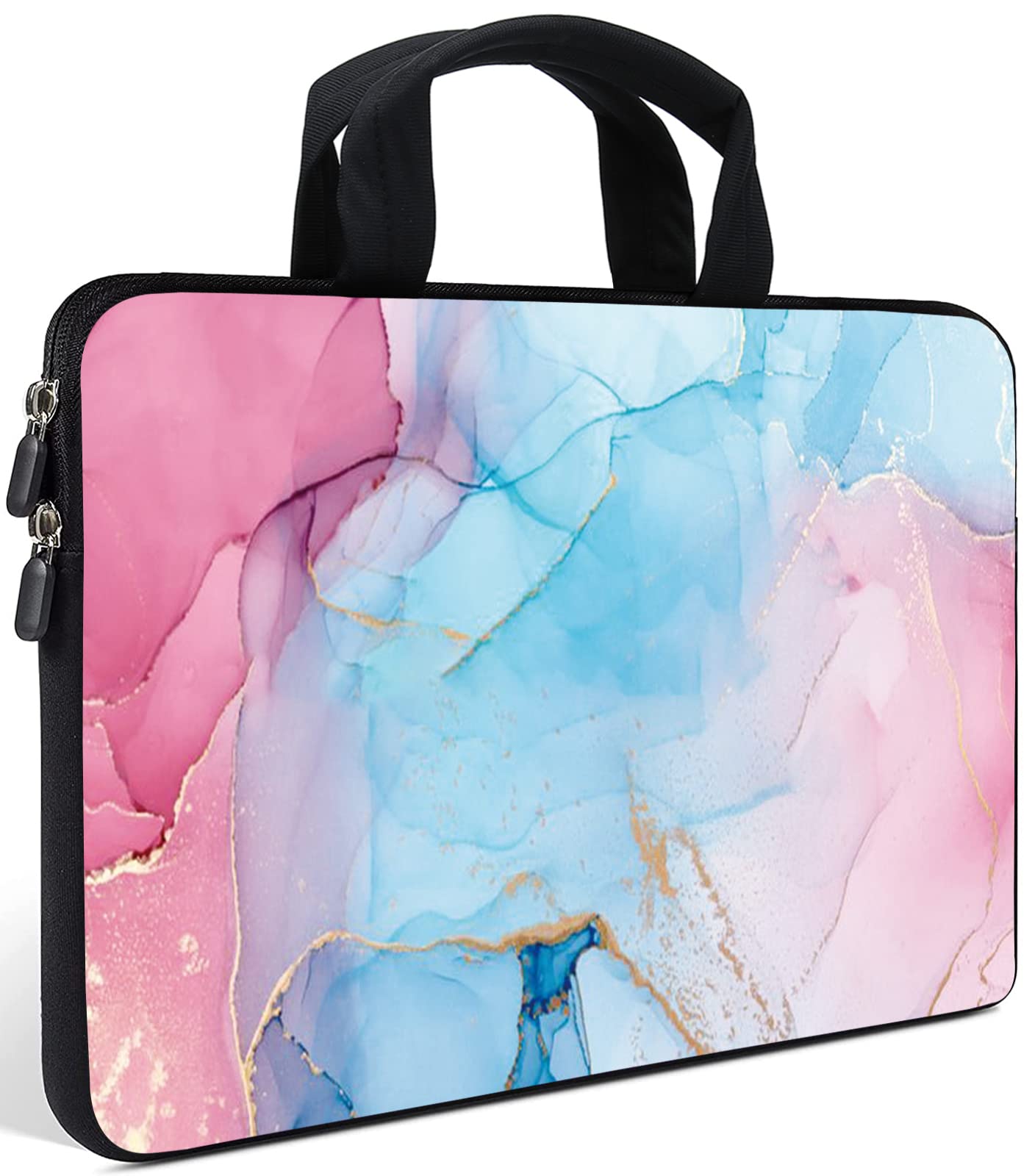 Amary 11.6-12 Inch Neoprene Laptop Sleeve with Handle - Protective Carrying Case for MacBook Air, Chromebook, HP, Dell, Lenovo & Asus Ultrabooks - Lightweight Tablet Cover for Men & Women (Marble Design) - Perfect for Office, School, Travel & Commuting