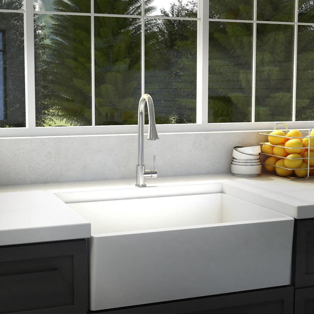 ZLINE Edison Pull Down Single Handle Kitchen Faucet in Chrome - High Arc Modern Design, Easy Installation, Durable Finish for Sink & Countertop - Perfect for Home Kitchen, Restaurant, RV & Commercial Use