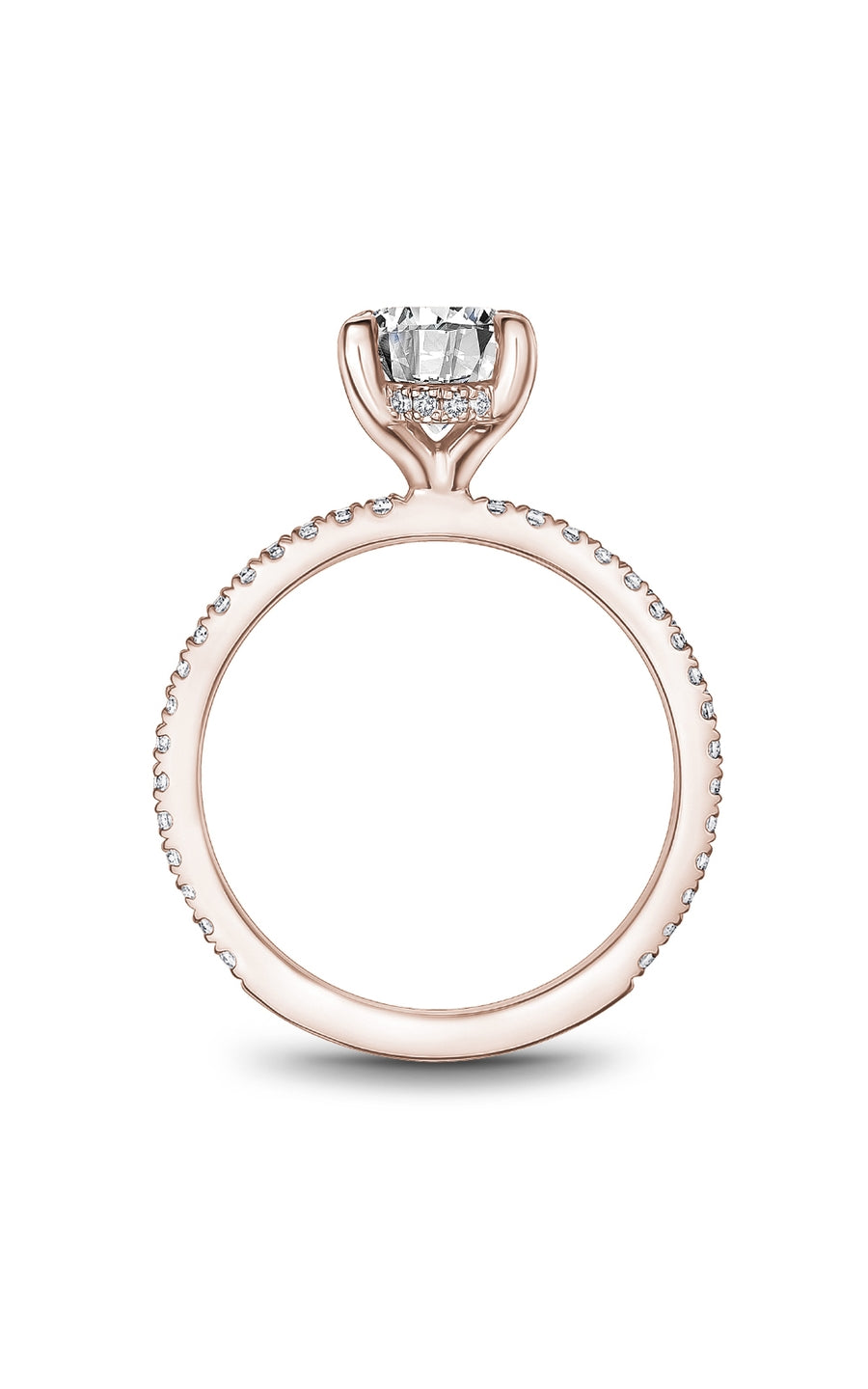 Noam Carver B372 02RA Diamond Bridal Engagement Ring - 14K White Gold Solitaire Ring for Women, Perfect for Proposals, Anniversaries & Wedding Ceremonies