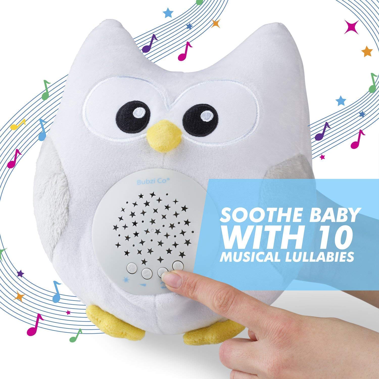 Bubzi Co Owl White Noise Sound Machine with Woodland Milestone Blanket - Gender Neutral Baby Gift Set for Newborns, Registry & Shower - Perfect for Nursery, Sleep Aid & Monthly Photo Keepsakes