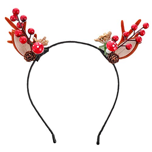 Christmas Antler Headband - Festive Xmas Hair Hoop for Women & Girls - Perfect for Holiday Parties, Family Photos & Christmas Costumes