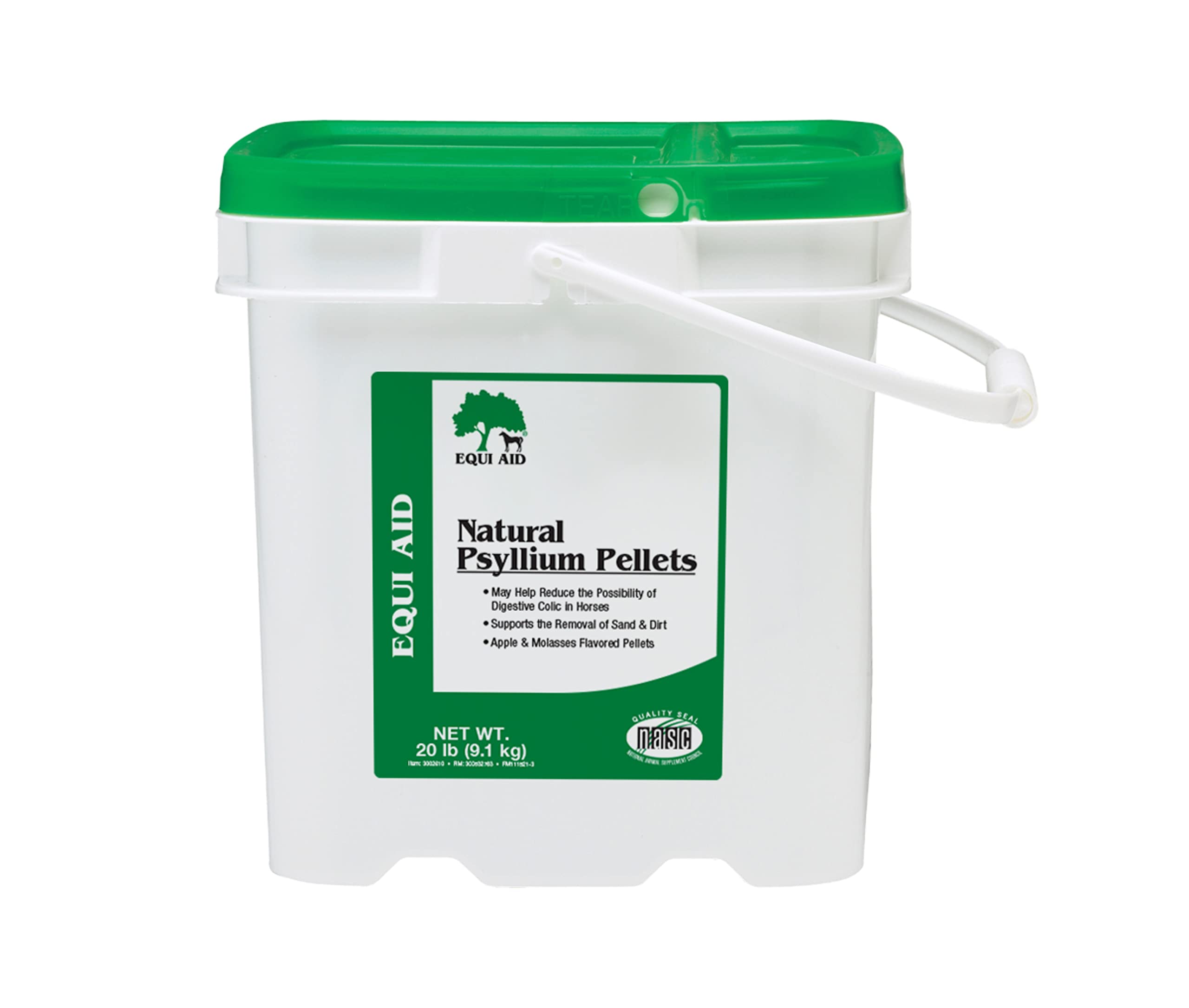 Farnam Equi Aid Natural Horse Psyllium Pellets Supplement - 20lbs (64 Scoops) for Sand & Dirt Removal in Ventral Colon | Digestive Support for Horses | Ideal for Trail Riding, Arena Work & Pasture Maintenance